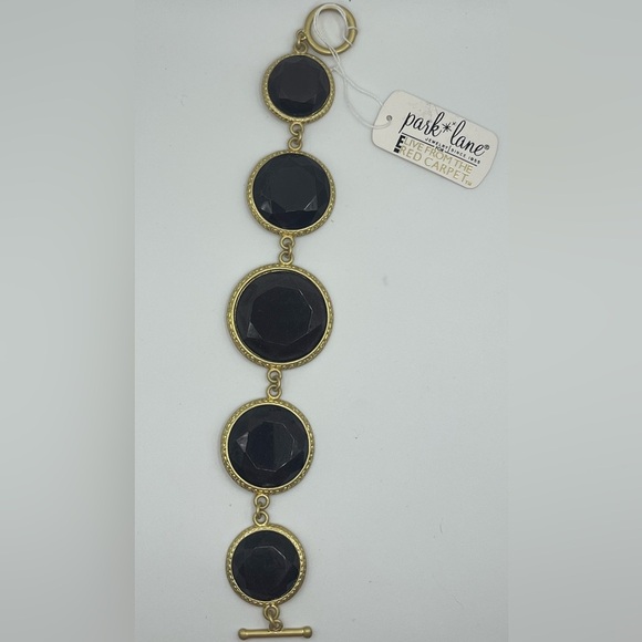 Park Lane “Live from the Red Carpet” Black Faceted Stone Bracelet – Gold Tone - Picture 3 of 5